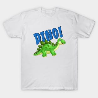 Cute Happy Dinosaur Blue Dino T-Shirt